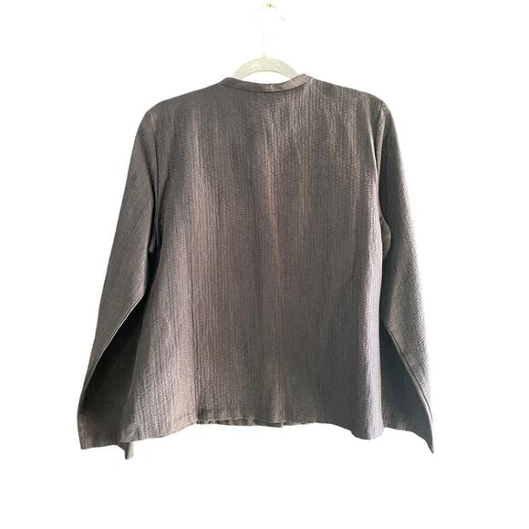Eileen Fisher Textured Button-Up silk Casual Jacket Size Medium - Picture 4 of 6